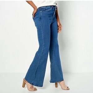 All Worthy Hunter McGrady Flared Jeans, Mid Wash, Size 4, NWT